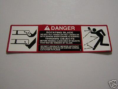 John Deere Mower Deck Decal  Danger ...