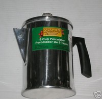 9 CUP ALUMINUM COFFEE TEA PERCOLATOR STOVETOP STOVE POT