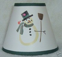 SNOWMAN w/BROOM  Mini Paper Chandelier Lamp Shade