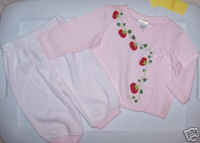 NWT Gymboree DOES YOUR GARDEN GROW Pink 2 Pc Set 3 6 m  