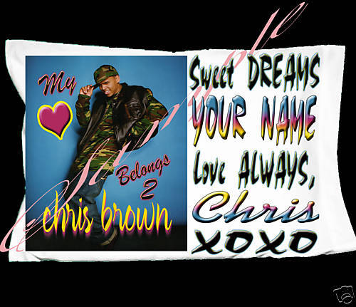 PERSONALIZED CHRIS BROWN PHOTO PILLOWCASE PILLOW CASE  