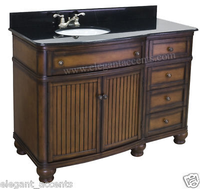 48 Bathroom Vanity with Offset Sink / Bowl Brown Finis  