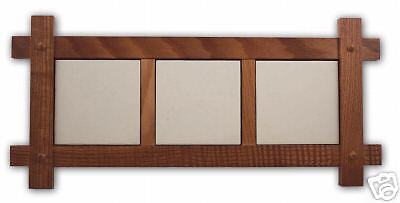 Alderwood Mission Style Frame for 3 Ceramic Tiles 6  