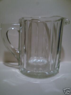 Vintage Heavy Thick Pressed Paneled Glass Pitcher 34oz  