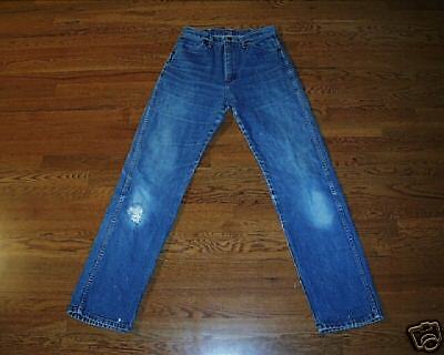 VINTAGE WRANGLER JEANS WORN FADE FRAY HOLES 9 X32 COOL  
