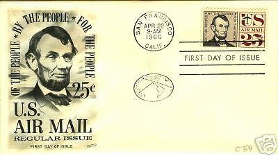 First Dayof Issue,Of the People,25 centsU.S.AirMail1960  