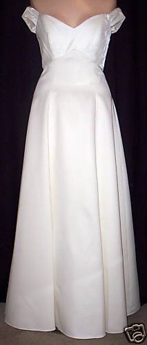 JORDAN IVORY EMPIRE waist VELVET top BRIDAL WEDDING GOWN DRESS size 8 