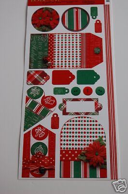 Bo Bunny Christmas Brights Tags Cardstock Stickers  