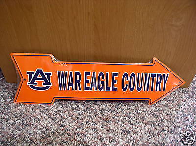 Auburn Tigers War Eagle Country Metal Arrow Sign  
