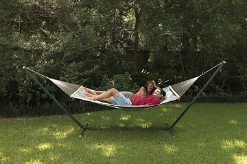 New Woven 2 Two Person PVC Coated Large Hammock & Stand  