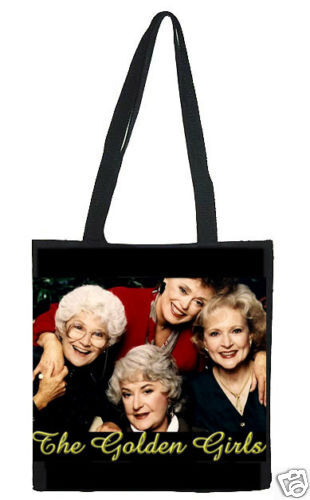 GOLDEN GIRLS ESTELLE GETTY NEW BLK CANVAS TOTE BAG BIN  