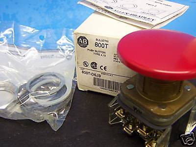 Allen Bradley Push Button Jumbo Mushroom Red 800T D6,  