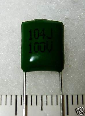 50 pcs PEI PE Plastic Film Capacitor 104J 0.1uF 100V  