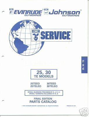 1995 OMC Johnson Evinrude 25 30 Outboard Parts Catalog  