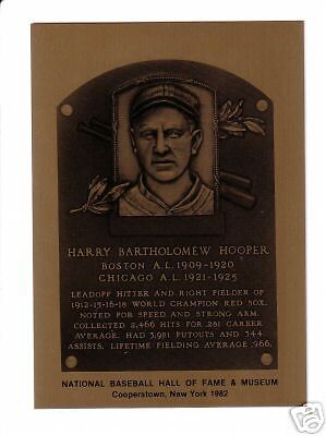 HARRY HOOPER, Red Sox Hall of Fame METALLIC PLAQUE CARD  