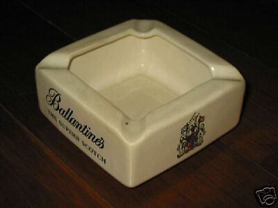 Old Ceramic Porcelain Ballantines Ashtray  