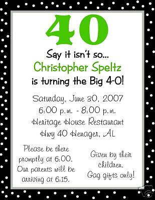 Personalized 30th, 40th, 50th Birthday Invitations  