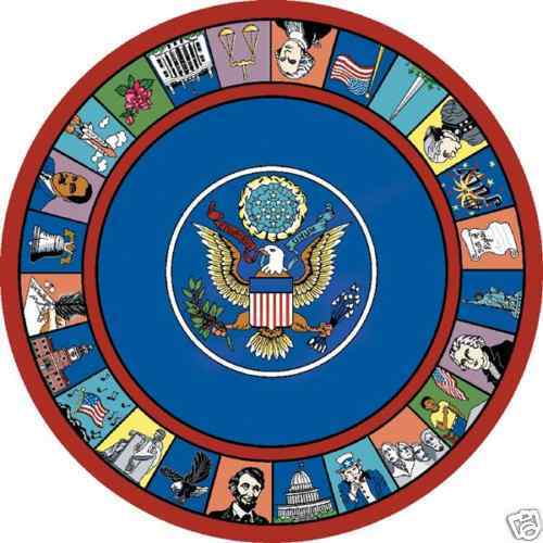 Symbols of America Classroom Playroom Area Rug