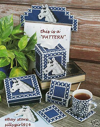 HORSE DESK SET~Annies Plastic Canvas PATTERN~OOP  