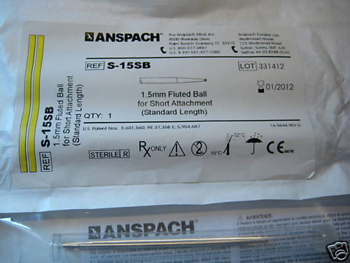 Anspach 1 5mm Fluted Ball Short Attachment Ref s 15SB