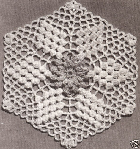 Vintage Flower Popcorn Crochet MOTIF Bedspread Pattern  