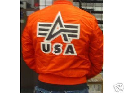 Alpha MA 1 Orange Flight Series Jacket Medium New  