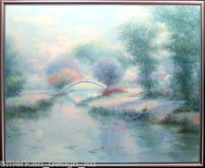 Ghambaro, The Bridge, original oil painting on canvas impressionist 