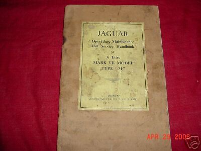 Jaguar 3 1/2 Litre Mark VII Model Type M Owners Manual  