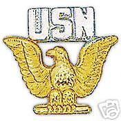 UNITED STATES NAVY GOLD EAGLE LOGO LAPEL PIN BADGE  