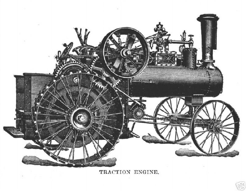 Antique Steam Engine FARM TRACTORS equipment implements  