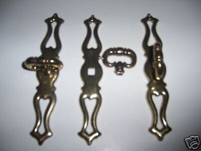 New,brass key Pulls,with backplate,LOW SHIPPING  