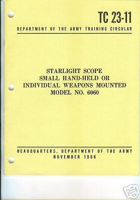 Starlight Scope, Model No 6060, Training Circular  