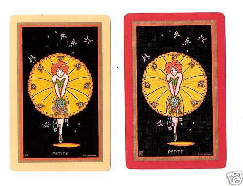 Swap Playing Cards 2 single Deco Ladies Named Petite  