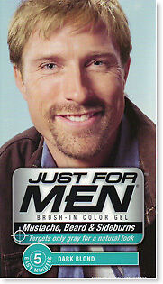 JUST FOR MEN MOUSTACHE BRUSH IN COLOR GEL DARK BLOND  