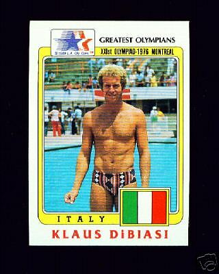 100) 1983 OLYMPIC KLAUS DIBIASI DIVING CARDS ITALY #80  