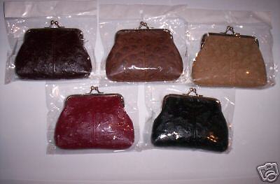 TWO Ostrich Texture LEATHER Coin Purses  