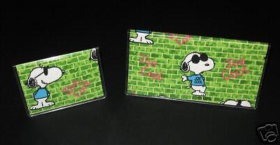   Joe Cool Fabric Checkbook Cover / Debit Card Case Set PEANUTS  