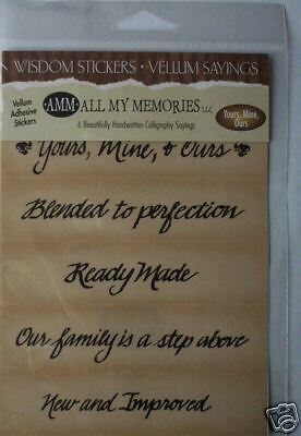 FAMILY BLENDED HERITAGE VELLUM SCRAPBOOK STICKERS  