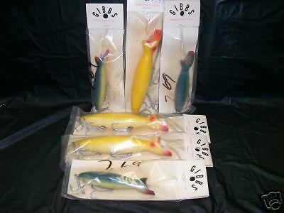 Stan Gibbs Original Wooden Saltwater Lures 6 Pack New  