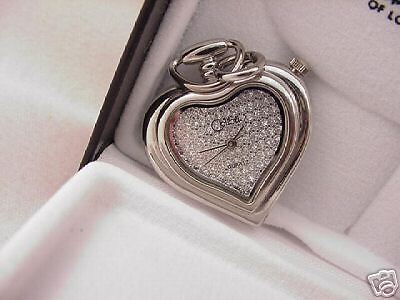 COLIBRI SILVERTONE HEART SHAPE PENDANT WATCH NEW  