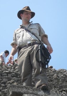 Picture of happy Bullwhip customer taken atop Mayan Temple Belize