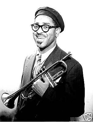 DIZZY GILLESPIE FRAMED PRINT Black JAZZ trumpet C@@L  