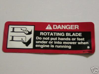 John Deere 318 Mower Deck Decal Danger Rotating Blade  