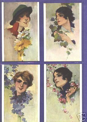 S4803 Complete set of 6 Yobbi postcards, Women  