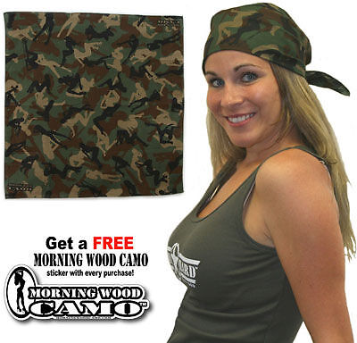 Green Morning Wood Camo Bandana Sexy Female Silhouettes  