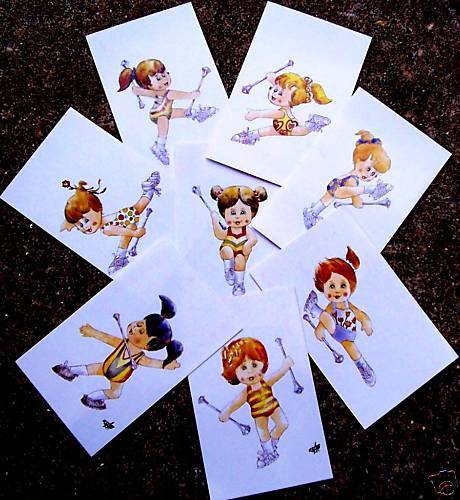 BATON TWIRLING SCRAPBOOKING SET (8) TWIRLER POSES  