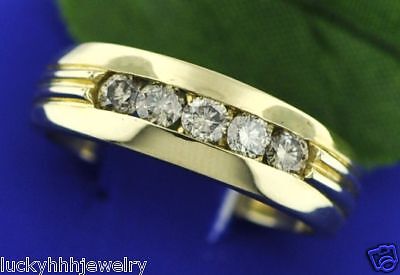 75 ct MENS CHAMPAGNE DIAMOND RING YELLOW GOLD 14K  