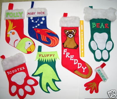 WHOLESALE 10 MXD CHRISTMAS STOCKINGS FOR PETS DOGS CATS  