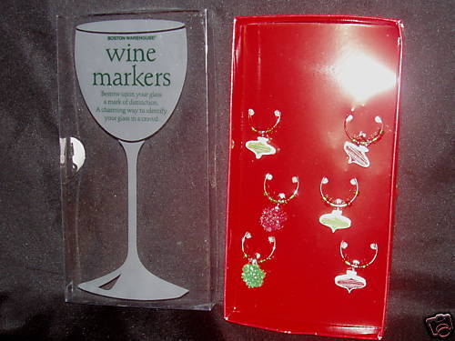 WINE CHARMS Christmas TREE Ornaments MARKER markers  