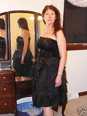 Worn Rob Hill for Mister Jay Black Sequin Dress 13 14